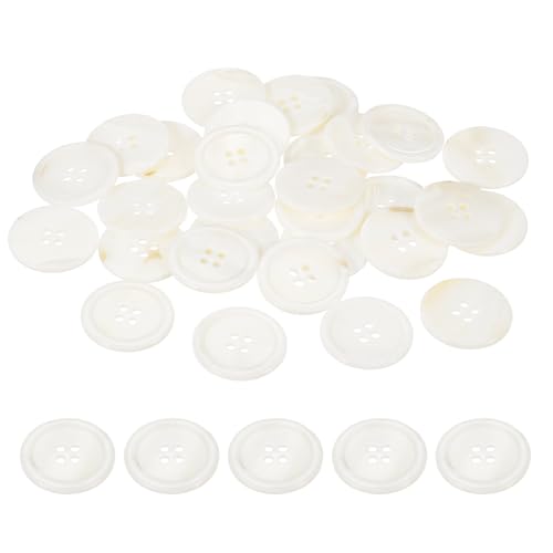 PATIKIL 30 Stück 25mm Perlmuttknöpfe, 4 Löcher MOP Natürliche Perlmuttknöpfe für Nähen Kleidung Mantel Anzug Hemd DIY Basteldekoration, Weiß PATIKIL 30 Stück 25mm Perlmuttknöpfe, 4 Löcher MOP Natürliche Perlmuttknöpfe für Nähen Kleidung Mantel Anzug Hemd DIY Basteldekoration, Weiß von PATIKIL