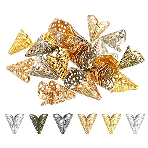 PATIKIL 30 Stück Perlenkappe, 16x16mm Hohle Metall Abstandshalter Perle Endkappen für Schmuck Herstellung Earring Armbänder Halskette Heimwerken, Vielfarbig PATIKIL 30 Stück Perlenkappe, 16x16mm Hohle Metall Abstandshalter Perle Endkappen für Schmuck Herstellung Earring Armbänder Halskette Heimwerken, Vielfarbig von PATIKIL