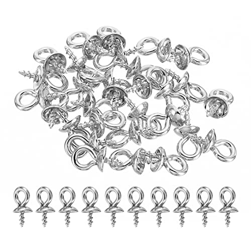 PATIKIL 30Stk Öse Pin Köder Stift Anhänger 8x4mm 304 Edelstahl Mini Schraube Öse Pin mit Kappe für Halbgebohrte Perlen Schmuck Ohrring Herstellung Silberton PATIKIL 30Stk Öse Pin Köder Stift Anhänger 8x4mm 304 Edelstahl Mini Schraube Öse Pin mit Kappe für Halbgebohrte Perlen Schmuck Ohrring Herstellung Silberton von PATIKIL