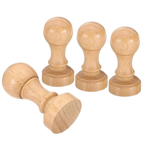 PATIKIL 30mm Stempel Holz Rundgriff, 4er Pack Holzknöpfe Stempelhalter für Stempelherstellung DIY Basteln Scrapbooking, Braun von PATIKIL