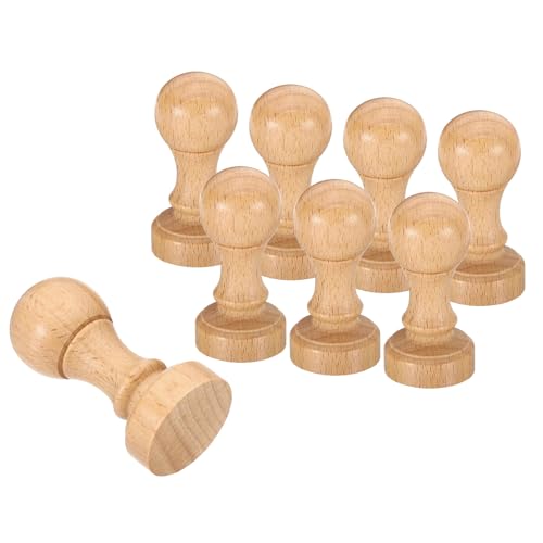 PATIKIL 30mm Stempel Holz Rundgriff, 8er Pack Holzknöpfe Stempelhalter für Stempelherstellung DIY Basteln Scrapbooking, Braun von PATIKIL
