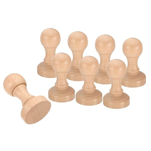 PATIKIL 35mm Stempelholz Rundgriff, 8er Pack Holzknöpfe Stempelhalter für Stempelherstellung DIY Basteln Scrapbooking, Braun von PATIKIL