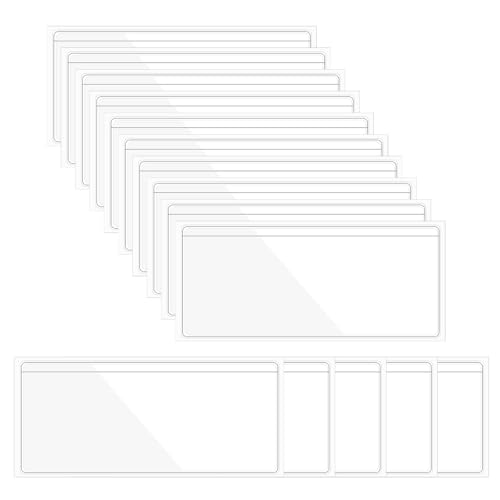 PATIKIL 3x1.3" Selbstklebende Etikettenhalter mit oberer Öffnung zum Laden, 100 Stück Kunststoff-Etikettenhalter für Supermarkt-Bücherregal-Mailbox-Geschäftsbibliothek, Transparent PATIKIL 3x1.3" Selbstklebende Etikettenhalter mit oberer Öffnung zum Laden, 100 Stück Kunststoff-Etikettenhalter für Supermarkt-Bücherregal-Mailbox-Geschäftsbibliothek, Transparent von PATIKIL