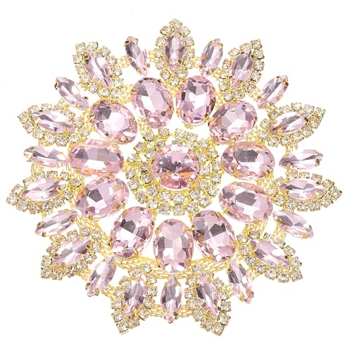PATIKIL 4,3-Zoll-Strass-Patches, Blumenform-Applikations-Patches Strass-Applikation Glitzer-Kristall-Patches für Schuhe, Kleidung, Hosen, Taschen, Hüte, Hemden DIY, Pink Gold PATIKIL 4,3-Zoll-Strass-Patches, Blumenform-Applikations-Patches Strass-Applikation Glitzer-Kristall-Patches für Schuhe, Kleidung, Hosen, Taschen, Hüte, Hemden DIY, Pink Gold von PATIKIL