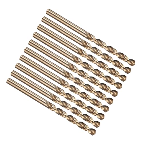 PATIKIL 4,4 mm Bohrer, Jobber gerade Schaft M35 Cobalt 5% High-Speed-Stahl 135° Gold-Finish für Edelstahl-Hartmetall - 10er Pack PATIKIL 4,4 mm Bohrer, Jobber gerade Schaft M35 Cobalt 5% High-Speed-Stahl 135° Gold-Finish für Edelstahl-Hartmetall - 10er Pack von PATIKIL