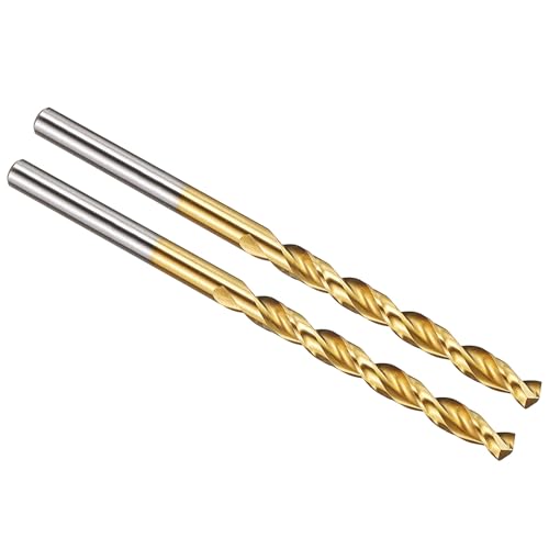 PATIKIL 4,4 mm Bohrer, M42 8% Hochgeschwindigkeitsstahl Jobber Gerader Schaft 135° Titan-Nitrid (TiN) beschichtet für Hartmetall-Edelstahl - 2er Pack von PATIKIL