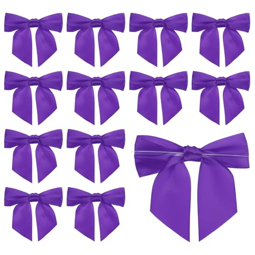 PATIKIL 4,5" Twist Tie Satin Bow, 20 Stück Große Twist Tie Vorgebundene Satinband Schleife Fertige Verpackungsschleife Dekoration für Treat Bag Craft DIY Hochzeit, Dunkellila PATIKIL 4,5" Twist Tie Satin Bow, 20 Stück Große Twist Tie Vorgebundene Satinband Schleife Fertige Verpackungsschleife Dekoration für Treat Bag Craft DIY Hochzeit, Dunkellila von PATIKIL