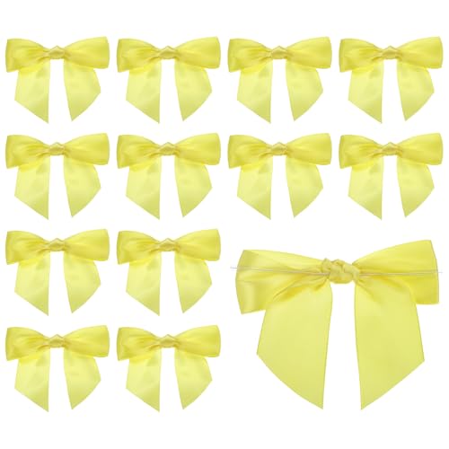 PATIKIL 4,5" Twist Tie Satin Bow, 36 Stück Große Twist Tie Vorgebundene Satinband Schleife Vorgefertigte Verpackungsschleife Dekoration für Treat Bag Craft DIY Hochzeit Weihnachten, Gelb PATIKIL 4,5" Twist Tie Satin Bow, 36 Stück Große Twist Tie Vorgebundene Satinband Schleife Vorgefertigte Verpackungsschleife Dekoration für Treat Bag Craft DIY Hochzeit Weihnachten, Gelb von PATIKIL