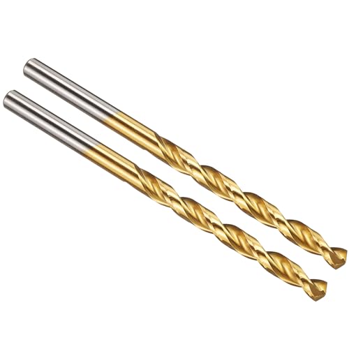 PATIKIL 4,8 mm Bohrer, M42 8% Hochgeschwindigkeitsstahl Jobber Gerader Schaft 135° Titan-Nitrid (TiN) beschichtet für Hartmetall-Edelstahl - 2er Pack von PATIKIL