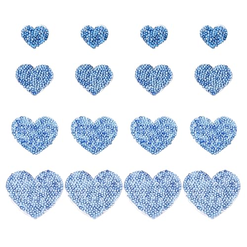 PATIKIL 4 Größen Herz Strass Patches, 16 Stück Herzform Bügelaufnäher Strass Applikation Glitzer Kristall Patches Nähen für Schuhe Kleidung Hosen Taschen, Blau PATIKIL 4 Größen Herz Strass Patches, 16 Stück Herzform Bügelaufnäher Strass Applikation Glitzer Kristall Patches Nähen für Schuhe Kleidung Hosen Taschen, Blau von PATIKIL
