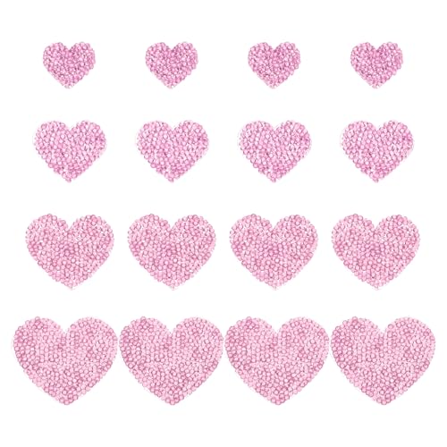 PATIKIL 4 Größen Herz Strass Patches, 16 Stück Herzform Bügelaufnäher Strass Applikation Glitzer Kristall Patches Nähen für Schuhe Kleidung Hosen Taschen, Hellrosa PATIKIL 4 Größen Herz Strass Patches, 16 Stück Herzform Bügelaufnäher Strass Applikation Glitzer Kristall Patches Nähen für Schuhe Kleidung Hosen Taschen, Hellrosa von PATIKIL