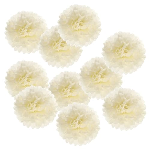 PATIKIL 4" Stoff Pom Poms Blumen 10 Pack Papier Blume Kugel für Hochzeit Brautschau Dusche Geburtstag Bachelorette Party Hintergründe Dekoration Beige PATIKIL 4" Stoff Pom Poms Blumen 10 Pack Papier Blume Kugel für Hochzeit Brautschau Dusche Geburtstag Bachelorette Party Hintergründe Dekoration Beige von PATIKIL