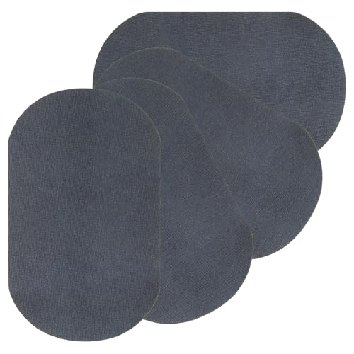 PATIKIL 4 Stück Aufbügelbare Patches 11x18cm Stoffflicken zum Aufbügeln 7x4" Samt Patches Reparatur Patches Kit für Kleidung Hosen Hemden Jacken Ausbessern und Dekorieren Dunkel Grau von PATIKIL