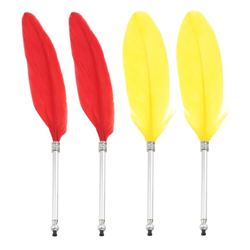 PATIKIL 4 Stück Feder Kugelschreiber, Flauschiger Vintage Tintenfeder Quill Stift Vergoldeter Stab Quill Stift für Kalligrafie Schreiben Unterschrift Hochzeit Geschenk, Gelb Rot PATIKIL 4 Stück Feder Kugelschreiber, Flauschiger Vintage Tintenfeder Quill Stift Vergoldeter Stab Quill Stift für Kalligrafie Schreiben Unterschrift Hochzeit Geschenk, Gelb Rot von PATIKIL
