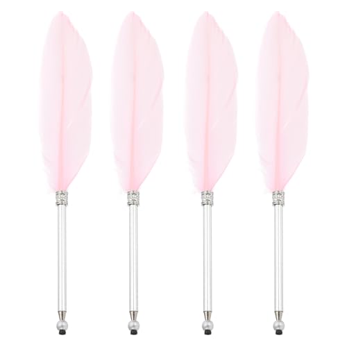 PATIKIL 4 Stück Feder Kugelschreiber, Flauschiger Vintage Tintenfeder Schreibfeder Veredelter Vergoldeter Stab Schreibfeder für Kalligrafie Unterschrift Gast Hochzeitsgeschenk, Pink PATIKIL 4 Stück Feder Kugelschreiber, Flauschiger Vintage Tintenfeder Schreibfeder Veredelter Vergoldeter Stab Schreibfeder für Kalligrafie Unterschrift Gast Hochzeitsgeschenk, Pink von PATIKIL