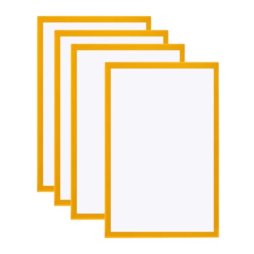 PATIKIL 4 Stück Magnetrahmen, A3 Info-Rahmen selbstklebend Aufklappbarer mit Magnetverschluss bilderrahmen für Postkarte Hinweis Zeichnung, Transparente Oberfläche, Gelb PATIKIL 4 Stück Magnetrahmen, A3 Info-Rahmen selbstklebend Aufklappbarer mit Magnetverschluss bilderrahmen für Postkarte Hinweis Zeichnung, Transparente Oberfläche, Gelb von PATIKIL