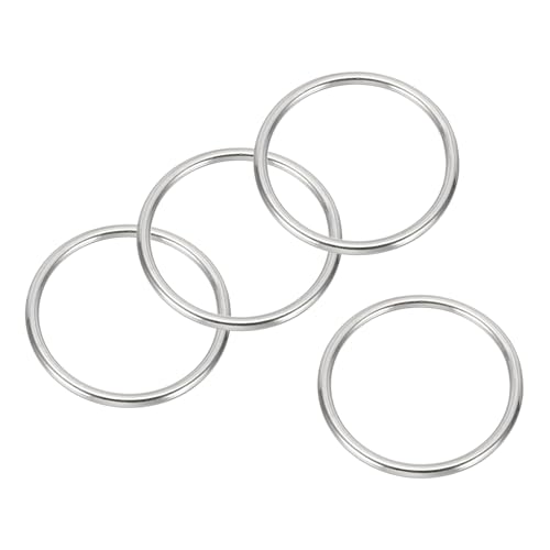 PATIKIL 4 Stück Metallringe 2,4 Zoll 316 Edelstahl Marine Grade Ring Geschweißte Runde Multifunktions-O-Ringe für Makramee, DIY Handwerk, Hardware, Gürtel, Hundeleine, 5x60mm von PATIKIL