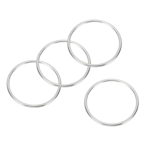 PATIKIL 4 Stück Metallringe 3,2 Zoll 316 Edelstahl Marine Grade Ring Geschweißte Runde Multifunktions-O-Ringe für Makramee, DIY Handwerk, Hardware, Gürtel, Hundeleine, 5x80mm von PATIKIL
