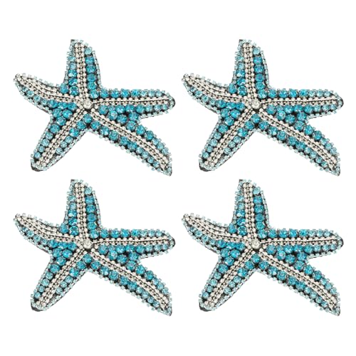 PATIKIL 4 Stück Seestern Strass Perlen Patch, Seestern Pailletten Applikation Patches zum Aufnähen auf Stoff Pailletten Patch für Kleidung Tasche Jeans Schuhe Hüte Jacke DIY, Blau PATIKIL 4 Stück Seestern Strass Perlen Patch, Seestern Pailletten Applikation Patches zum Aufnähen auf Stoff Pailletten Patch für Kleidung Tasche Jeans Schuhe Hüte Jacke DIY, Blau von PATIKIL
