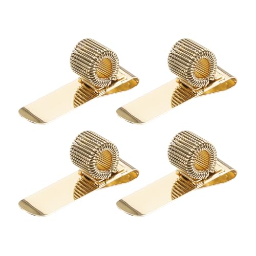 PATIKIL 4 Stück Stifthalter Clips, Metall Stifthalter Verstellbare Schleife Stifte Organizer mit horizontaler Einzelsprung-Schleife für Notizbuch, Klemmbrett, Goldton von PATIKIL