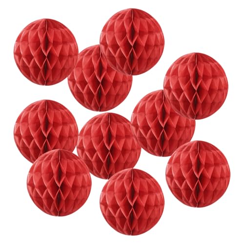 PATIKIL 4" Tissue Paper Pom Poms Blumenbälle, 10er Pack Party Hängende Papierblumenbälle Dekoration für Geburtstag Hochzeit Zuhause Hintergrund Dekor, Rot PATIKIL 4" Tissue Paper Pom Poms Blumenbälle, 10er Pack Party Hängende Papierblumenbälle Dekoration für Geburtstag Hochzeit Zuhause Hintergrund Dekor, Rot von PATIKIL