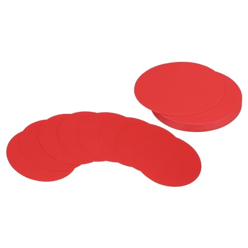 PATIKIL 4-Zoll-Kreis-Karton, 25 Stück runde Ausschnitte aus dickem Karton als Untersetzer für DIY-Bastelprojekte, Klassenzimmer-Pinnwanddekoration, rot von PATIKIL