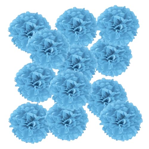 PATIKIL 4-Zoll-Papier-Pompons, 12 Stück Pompons Papierblumen Ball Tissue-Papierblumen für Hochzeit Brautdusche Geburtstag Junggesellinnenabschied Party Hintergrunddekoration, Blau PATIKIL 4-Zoll-Papier-Pompons, 12 Stück Pompons Papierblumen Ball Tissue-Papierblumen für Hochzeit Brautdusche Geburtstag Junggesellinnenabschied Party Hintergrunddekoration, Blau von PATIKIL