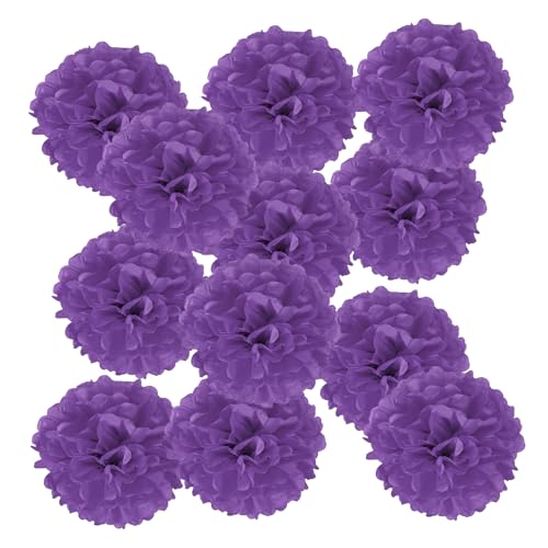PATIKIL 4-Zoll-Papier-Pompons, 12 Stück Pompons Papierblumen Ball Tissue-Papierblumen für Hochzeit Brautdusche Geburtstag Junggesellinnenabschied Party Hintergrunddekoration, Dunkellila PATIKIL 4-Zoll-Papier-Pompons, 12 Stück Pompons Papierblumen Ball Tissue-Papierblumen für Hochzeit Brautdusche Geburtstag Junggesellinnenabschied Party Hintergrunddekoration, Dunkellila von PATIKIL
