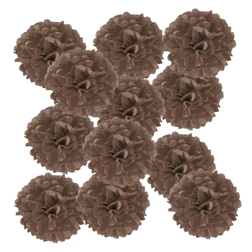 PATIKIL 4-Zoll-Papier-Pompons, 12 Stück Pompons Papierblumen Ball Tissue-Papierblumen für Hochzeit Brautdusche Geburtstags-Junggesellinnenabschiedsfeier Hintergrunddekoration, Braun PATIKIL 4-Zoll-Papier-Pompons, 12 Stück Pompons Papierblumen Ball Tissue-Papierblumen für Hochzeit Brautdusche Geburtstags-Junggesellinnenabschiedsfeier Hintergrunddekoration, Braun von PATIKIL