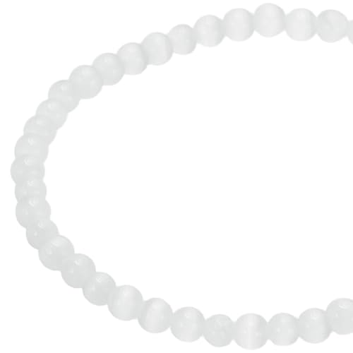 PATIKIL 4 mm Naturklare Quarzlose Perlen Set, Kristallrunde Gesteinstrangperlen Edelsteinlose Perlenset Glasperlen für Armbänder Halskette Ohrringe DIY Teile Schmuck Herstellung, Weiß von PATIKIL