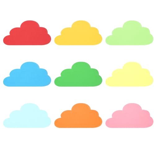 PATIKIL 4.2x6.1" Ausschnitte aus Papier, 54 Stück Wolken in verschiedenen Farben ausgeschnittenes Papier für Pinnwandkunst, Büro, Klassenzimmer, Party, Frühlings-DIY-Basteldekoration, bunt von PATIKIL