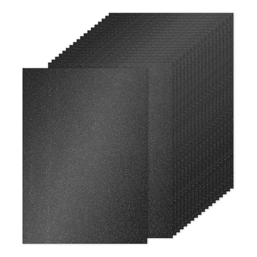 PATIKIL 40 Blatt Kartonpapier A4 250g - 21 x 29,7 cm - DIN Format Dickes Bastelkarton zum Basteln Hochzeit Karton Glitzer Papier Stanzen DIY Deko Bastelpapier Bedruckbar, Schwarz von PATIKIL