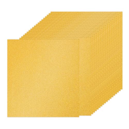 PATIKIL 40 Blatt Kartonpapier Quadratisch 250g - 30,5 x 30,5 cm - Dickes Bastelkarton zum Basteln Hochzeit Karton Glitzer Papier Stanzen DIY Deko Bastelpapier Bedruckbar, Gold von PATIKIL