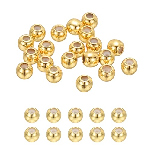 PATIKIL 40 Stück Positionierperlen, 3mm Silikon Rondelle Einsatz Messing Stopper Perlen Für Armbänder Schmuck Halsketten Herstellung, 18K Gold von PATIKIL