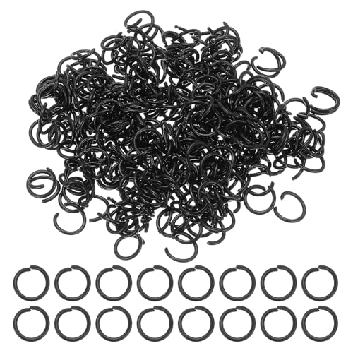 PATIKIL 400 Stück 10mm Runde Biegeringe Jump Rings Spaltringe Sprungringe für Schmuckherstellung Schmuck Basteln Zubehör Halsketten Armbänder Ohrringe DIY Kettenanhänger, Schwarz von PATIKIL