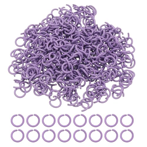 PATIKIL 400 Stück 6mm Runde Biegeringe Jump Rings Spaltringe Sprungringe für Schmuckherstellung Schmuck Basteln Zubehör Halsketten Armbänder Ohrringe DIY Kettenanhänger, Lila von PATIKIL