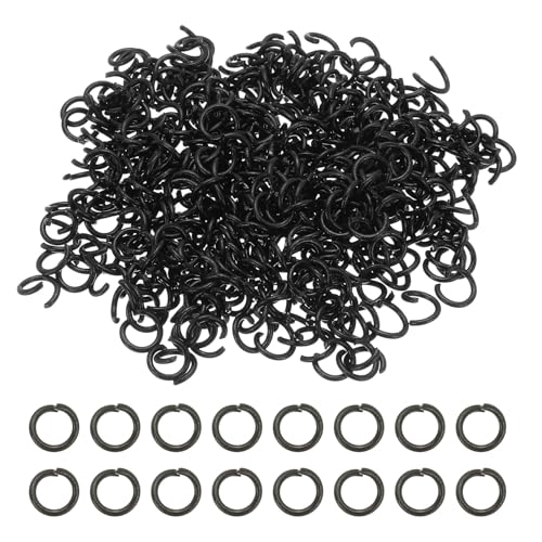 PATIKIL 400 Stück 6mm Runde Biegeringe Jump Rings Spaltringe Sprungringe für Schmuckherstellung Schmuck Basteln Zubehör Halsketten Armbänder Ohrringe DIY Kettenanhänger, Schwarz von PATIKIL