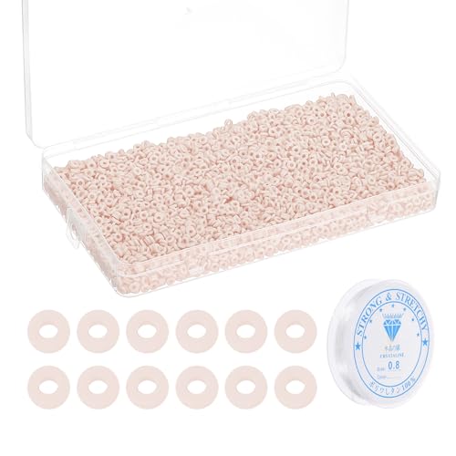 PATIKIL 4000 Stück Tonperlen Armband Bastelset, 4mm Flache Runde Polymer Clay Spacer Perlen Preppy Heishi Perlen Scheibe Freundschaftsschmuckherstellung, Cremeweiß PATIKIL 4000 Stück Tonperlen Armband Bastelset, 4mm Flache Runde Polymer Clay Spacer Perlen Preppy Heishi Perlen Scheibe Freundschaftsschmuckherstellung, Cremeweiß von PATIKIL