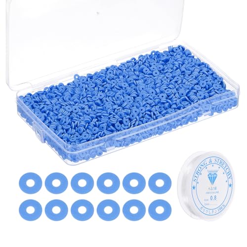 PATIKIL 4000 Stück Tonperlen Armband Bastelset, 6mm Flache Runde Polymer Clay Spacer Perlen Preppy Heishi Perlen Scheibe Freundschaftsschmuckherstellung, Marineblau PATIKIL 4000 Stück Tonperlen Armband Bastelset, 6mm Flache Runde Polymer Clay Spacer Perlen Preppy Heishi Perlen Scheibe Freundschaftsschmuckherstellung, Marineblau von PATIKIL