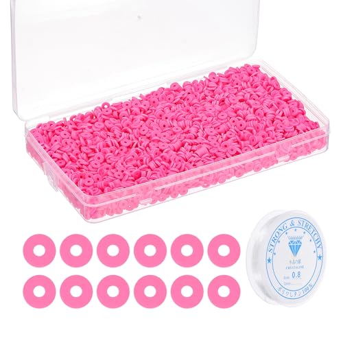 PATIKIL 4000 Stück Tonperlen Armband Bastelset, 6mm Flache Runde Polymer Spacer Perlen Preppy Heishi Perlen Scheibe Freundschaftsschmuckherstellung, Rot PATIKIL 4000 Stück Tonperlen Armband Bastelset, 6mm Flache Runde Polymer Spacer Perlen Preppy Heishi Perlen Scheibe Freundschaftsschmuckherstellung, Rot von PATIKIL