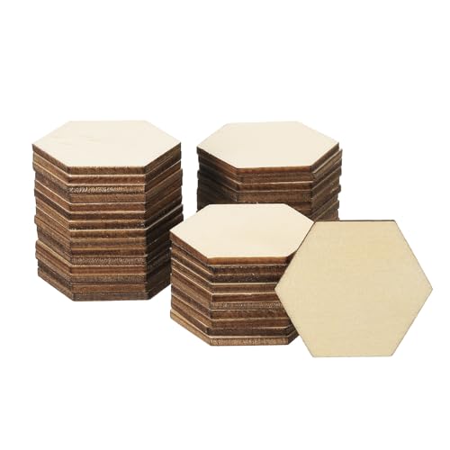 PATIKIL 40mm Holzstücke, 50er Packung Unvollendete Sechseckige Holzformen Leer Holzausschnitte Ornamente Natur für Weihnachtsbastelprojekte PATIKIL 40mm Holzstücke, 50er Packung Unvollendete Sechseckige Holzformen Leer Holzausschnitte Ornamente Natur für Weihnachtsbastelprojekte von PATIKIL