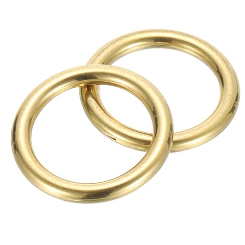 PATIKIL 40mm OD Kupfer-O-Ring, 2 Stück massiver Kupfer-Rundglatt-Mehrzweck-Schweißkreis für Bastelprojekt Makramee Geldbörse Tasche Halsband Campinggürtel Hundeleinen, Kupfer von PATIKIL