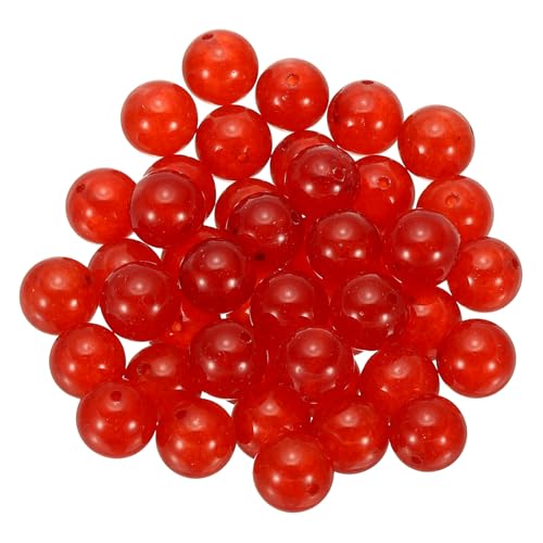 PATIKIL 45 Stück 10mm Naturstein Perlen Rot, Runde Aventurin Edelstein Perlen Set Glatt Steinperlen Jade Tigerauge Glasperlen für Armband Halskette Ohrringe Schmuckherstellung DIY von PATIKIL