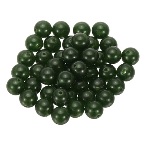 PATIKIL 45 Stück 8mm Naturstein Perlen Dunkelgrün, Runde Aventurin Edelstein Perlen Set Glatt Steinperlen Jade Tigerauge Glasperlen für Armband Halskette Ohrringe DIY von PATIKIL