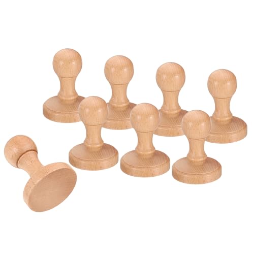 PATIKIL 45mm Stempelholz Runder Griff, 8er-Pack Holzknöpfe Stempelhalter für Stempelherstellung DIY Basteln Scrapbooking, Braun von PATIKIL