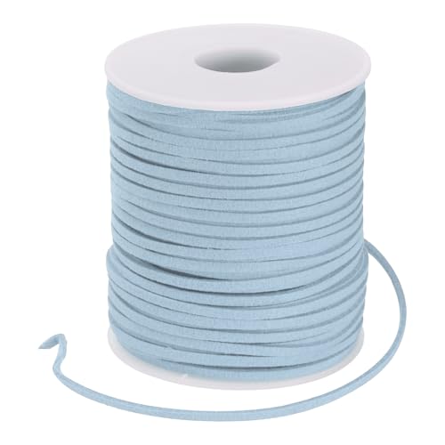 PATIKIL 49 Yards x 2.6mm Kunstlederband, Lederband Schnur für Armband Halskette Perlenherstellung DIY Handwerk, Hellblau von PATIKIL