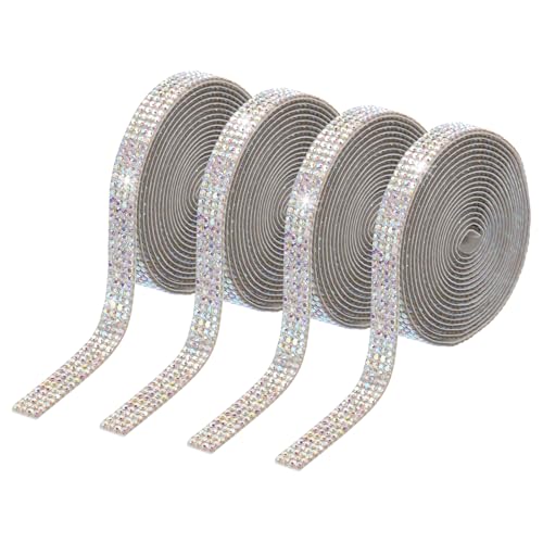 PATIKIL 4Roll Strassband, 0,35" Selbstklebende Kristall Strassstreifen, 4 Yard Harz Bling Diamant Aufkleber für DIY Basteln, AB Farbe PATIKIL 4Roll Strassband, 0,35" Selbstklebende Kristall Strassstreifen, 4 Yard Harz Bling Diamant Aufkleber für DIY Basteln, AB Farbe von PATIKIL