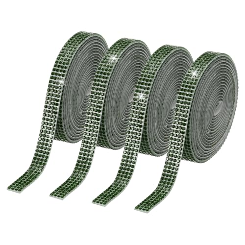 PATIKIL 4Roll Strassband, 0,35" Selbstklebende Kristall Strassstreifen, 4 Yard Harz Bling Diamant Aufkleber für DIY Basteln, Grün PATIKIL 4Roll Strassband, 0,35" Selbstklebende Kristall Strassstreifen, 4 Yard Harz Bling Diamant Aufkleber für DIY Basteln, Grün von PATIKIL