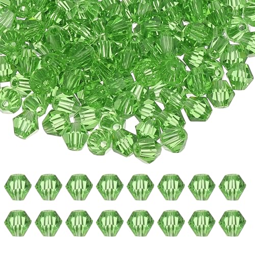 PATIKIL 4mm Bicone Crystal Beads, 400 Stk. Glas Facettierte Bicone Perlen Lose Spacer Perle für Schmuckherstellung Armband Halskette Ohrringe, Grasgrün PATIKIL 4mm Bicone Crystal Beads, 400 Stk. Glas Facettierte Bicone Perlen Lose Spacer Perle für Schmuckherstellung Armband Halskette Ohrringe, Grasgrün von PATIKIL