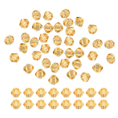 PATIKIL 4mm Bicone Glasperlen, 1800 Stück kleine facettierte Bicone Kristallperlen Charme für Ohrringe Armbänder Halsketten Ringe Schmuckherstellung DIY, Goldenes Champagner PATIKIL 4mm Bicone Glasperlen, 1800 Stück kleine facettierte Bicone Kristallperlen Charme für Ohrringe Armbänder Halsketten Ringe Schmuckherstellung DIY, Goldenes Champagner von PATIKIL
